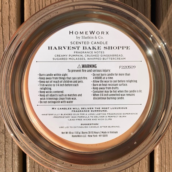 🆕 HARVEST BAKE SHOPPE HARRY SLATKIN HOMEWORX 4 WICK, 18oz CANDLE NWTS! - Picture 3 of 5